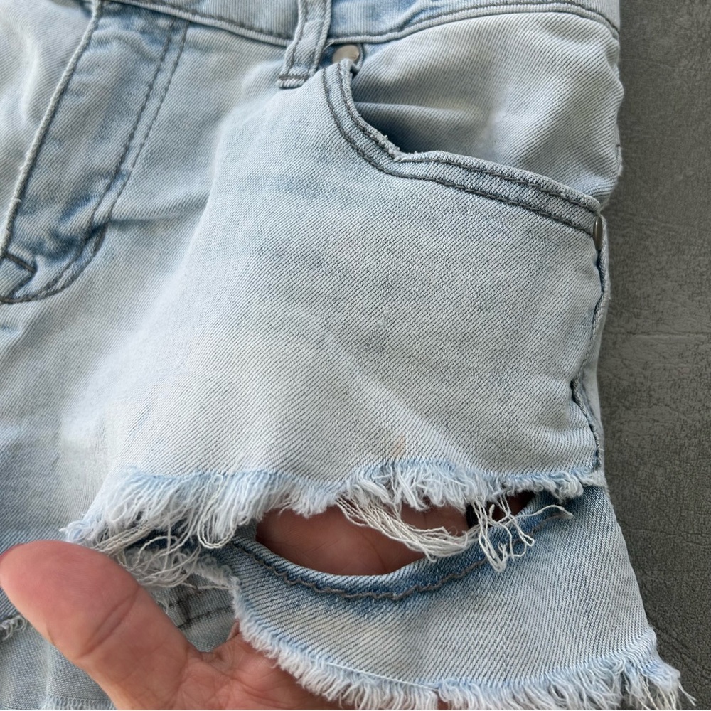 Elan High Rise Distressed Jean Shorts - Picture 5 of 6